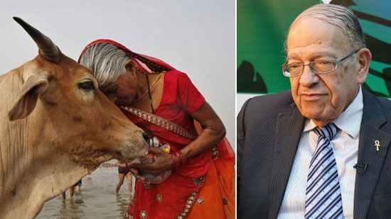 بالفيديو.. وسيم السيسي لرجل هندي: لماذا تعبدون البقر.. وهذا رده عليه    