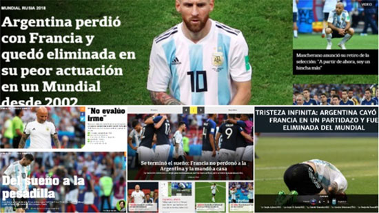 صحف الأرجنتين بعد وداع المونديال: من الحلم للكابوس