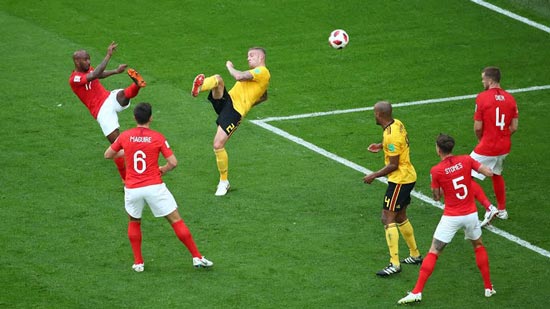 بلجيكا يتقدم على إنجلترا بهدف في الشوط الأول من مباراة تحديد المركز الثالث