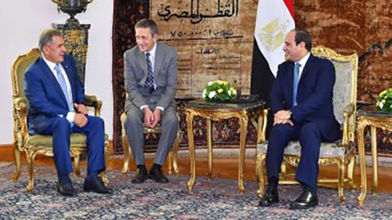 السيسى يستقبل رئيس تتارستان.. ويؤكد اهتمام مصر بتعزيز التعاون مع روسيا