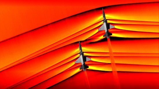 ناسا تلتقط أول صورة لاختراق طائرتين موجات حاجز الصوت
