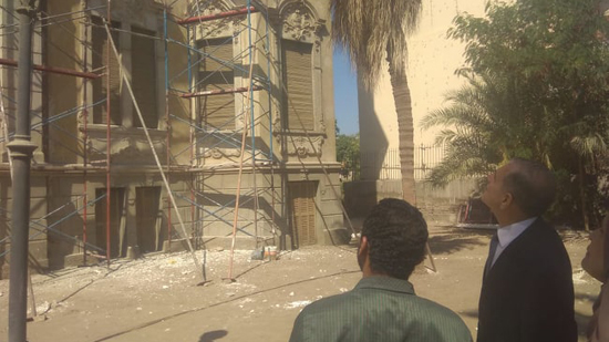  إستمرار أعمال ترميم قصر ألكسان بأسيوط تمهيدًا لافتتاحه متحفًا قوميًا للمحافظة