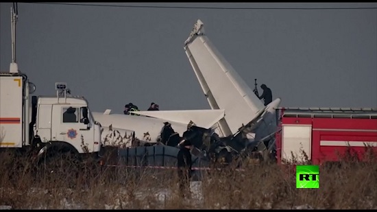  فيديو .. تحطم طائرة الركاب الكازاخستانية بعد إقلاعها
