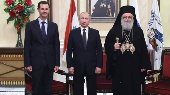  الرئيس الروسي يزور الكاتدرائية المريمية بسوريا للتهنئة بعيد الميلاد