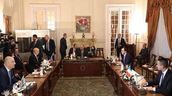اجتماع مصر وفرنسا وقبرص واليونان بشأن التدخل التركي في ليبيا وتوترات منطقة شرق المتوسط