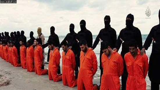 في مثل هذا اليوم ..قام تنظيم داعش بإعدام 21 مصري قبطي تحت عنوان رسالة موقعة بالدماء إلى أمة الصليب 