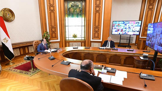 الرئيس السيسي : نؤكد على أهمية التعاون والتضامن الدولي من أجل الاستجابة الفاعلة والعاجلة لأزمة كورونا