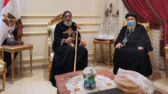 البابا يستقبل أسقف المحلة ورئيس دير القديس أبو فانا 