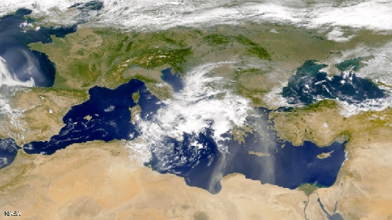 منظر جوي للبحر الأبيض المتوسط