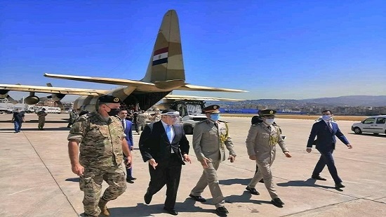  وصول طائرتي مساعدات عبر الجسر الجوي الإغاثي المصري إلى لبنان

