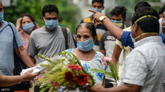  الهند الأكثر تضررا من فيروس كورونا على مستوى العالم  

