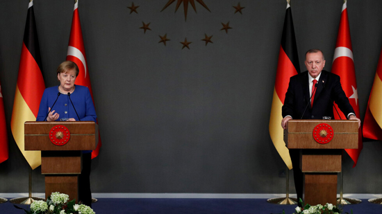 الرئيس التركي، رجب طيب أردوغان، والمستشارة الألمانية، أنغيلا ميركل.