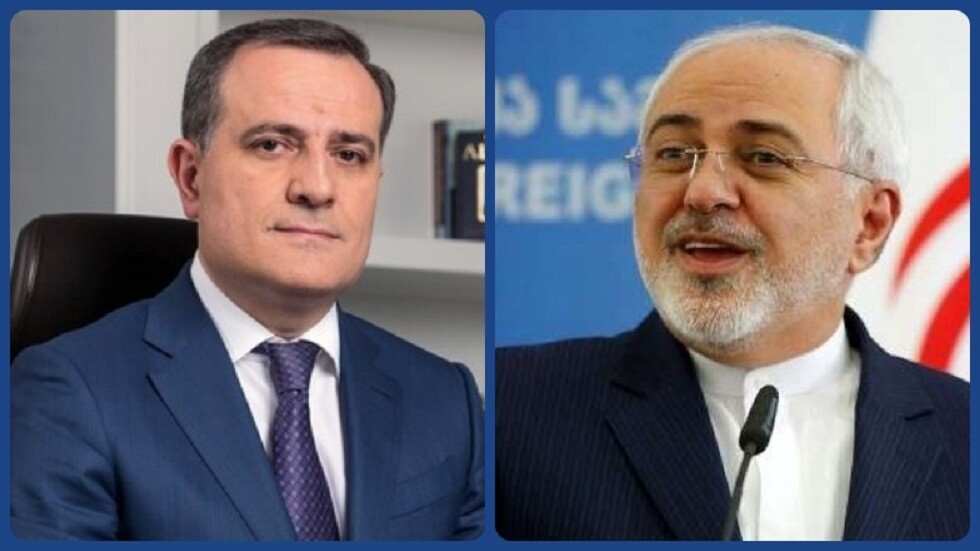 وزيرا الخارجية الإيراني محمد جواد ظريف والأذربيجاني جيحون بيراموف