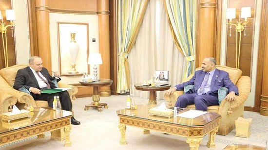  السفير المصري لدى اليمن يلتقي رئيس المجلس الانتقالي لبحث جهود حل الأزمة اليمنية
