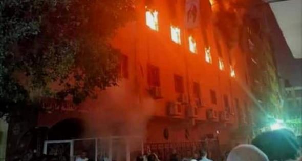 إخماد حريق كنيسة مارمينا العمرانية ومدير أمن الجيزة يتفقد الموقع 
