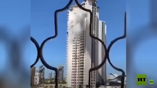  فيديو .. سقوط صاروخ على بناية في أسدود
