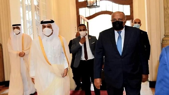  سامح شكري يلتقي وزير خارجية قطر
