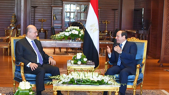 برهم صالح للرئيس السيسي: أتمنى كل الخير والازدهار لمصر حكومةً وشعبا 