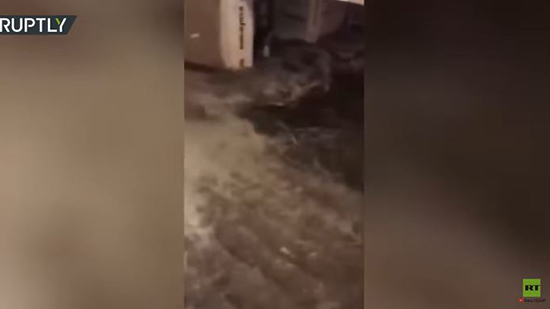 إعصار قوي يغرق محطات مترو الانفاق في كييف