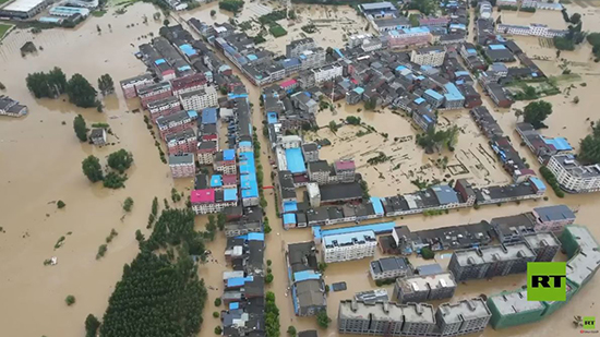 فيديو .. الفيضانات في الصين تشرد العديد من السكان