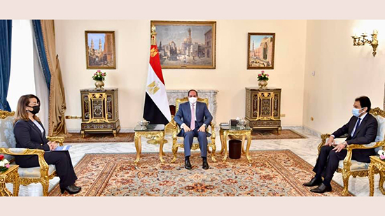 السيسي يستقبل غادة والى ويؤكد دعم مصر لدور الأمم المتحدة فى مواجهة التحديات