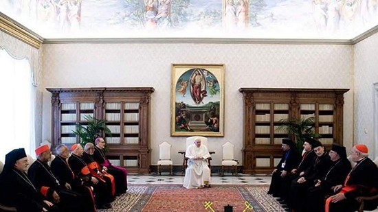 البابا فرنسيس يستقبل بطريرك الأقباط الكاثوليك بمصر وبطاركة الشرق الكاثوليك ورؤساء الأساقفة الأعلين بالفاتيكان