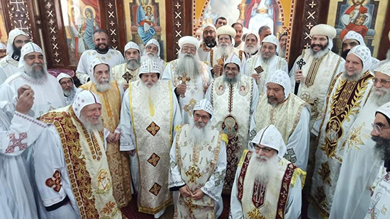 الأنبا إسحق يهنئ الاباء الرهبان الذين تم ترقيتهم اليوم لرتبة القمصية بدير الأنبا باخوميوس